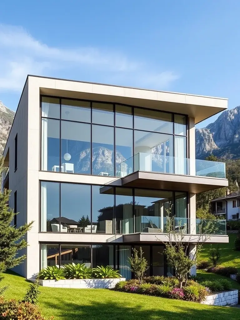 A modern residential building in Andorra, designed with large windows to capture the mountain views, showcasing DLM's residential design capabilities.